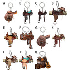 Acrylic Saddle Keychain Vintage Western Cowboy Style