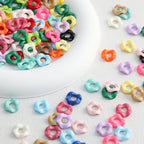 Acrylic Wavy Spacer Beads 12mm Baking Painted Colorful 50pcs