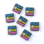 Silicone Focal Beads Dreams With Printed Text 20pcs 12