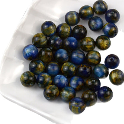 Resin Round Beads 8mm 10mm Starry Lacquer Effect 100pcs 5