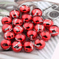 Christmas Printed Round Acrylic Beads 16mm Gold Pumpkin Design