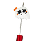 Silicone 3D Focal Beads Halloween Ghost Sad Big Eyes Orange Bow 20pcs 2