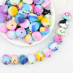 Colorful 3D Glittered Silicone Steamed Stuffed Bun Focal Beads 20pcs