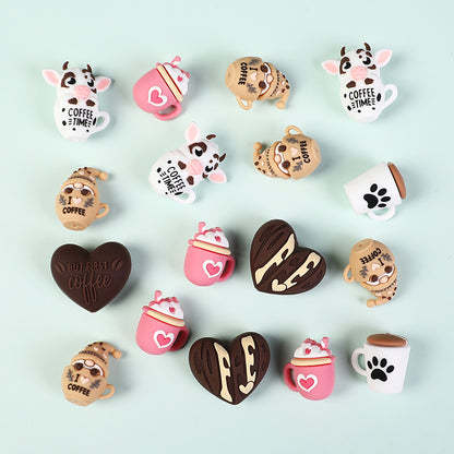 3D Coffee-Themed Silicone Focal Beads Cute Coffee Cups 20pcs 5