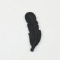 Colorful Feather Shaped Silicone Beads 20pcs - Ink Black