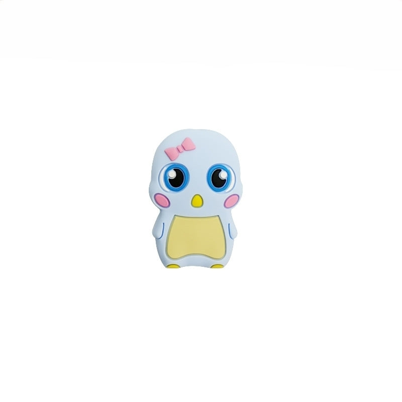 Silicone Focal Beads Little Duck Bowknot Big Eyes Pastel Colors 20pcs 6