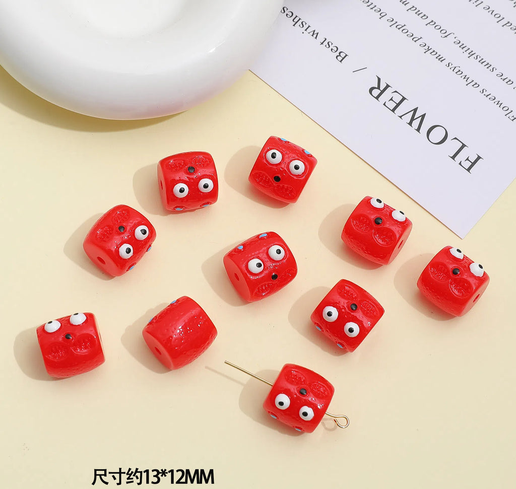 Monster Resin Barrel Beads 13mm Glossy 2pcs 4