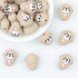 Silicone 3D Sea Otter Focal Beads Light Brown With Pink Shell 20pcs
