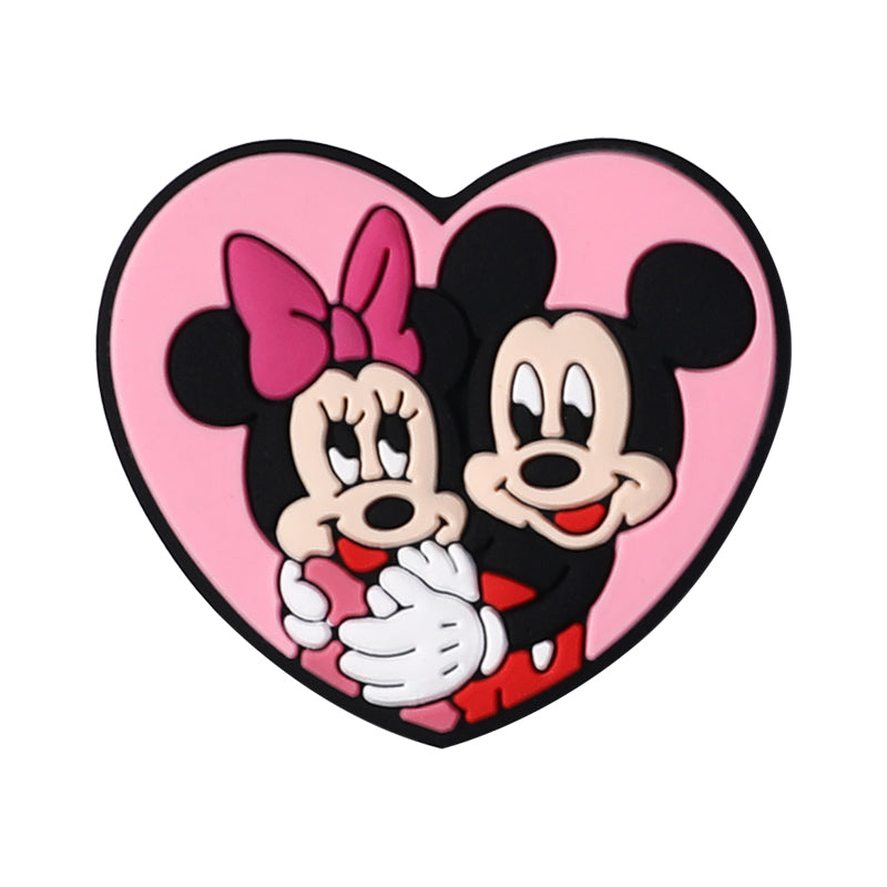 Silicone Focal Beads Disney Mickey Minnie Pooh Bear Heart 20pcs 10
