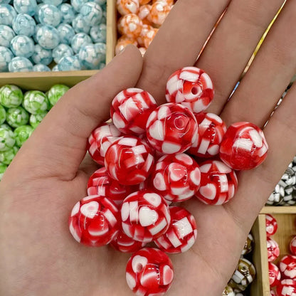 Tiny Heart Embeded Resin Beads 16mm Glossy Mixed Colors 20pcs 5