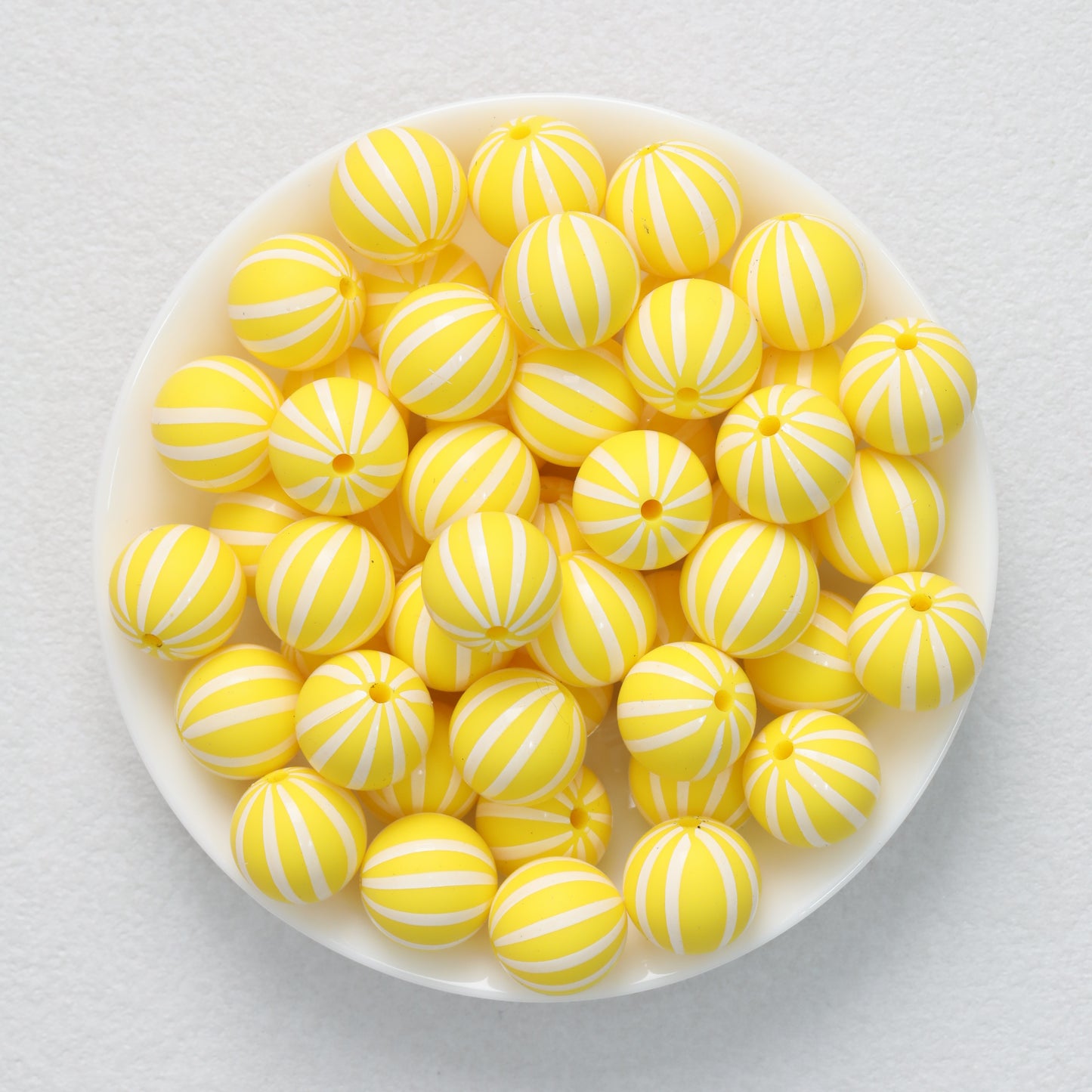 Striped 15mm Priented Round Silicone Beads Balloon Design 50pcs 5