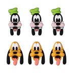 Silicone 3D Focal Beads Disney Pluto Goofy Head Green Hat Smiling Face 20Pcs