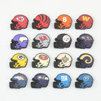 NFL Teams Helmet Silicone Focal Beads Printed Designs 20pcs