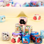 Cartoon Bear Square Acrylic Beads 14mm Colorful Characters 10pcs 2