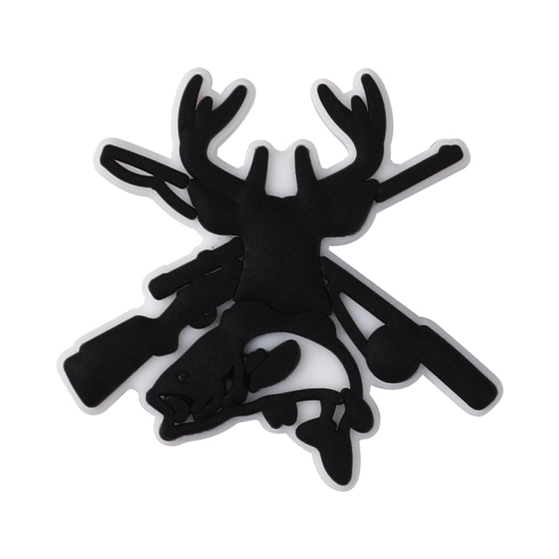 Silicone Focal Beads Hunting Season Black and White Wildlife Silhouettes 20pcs 11