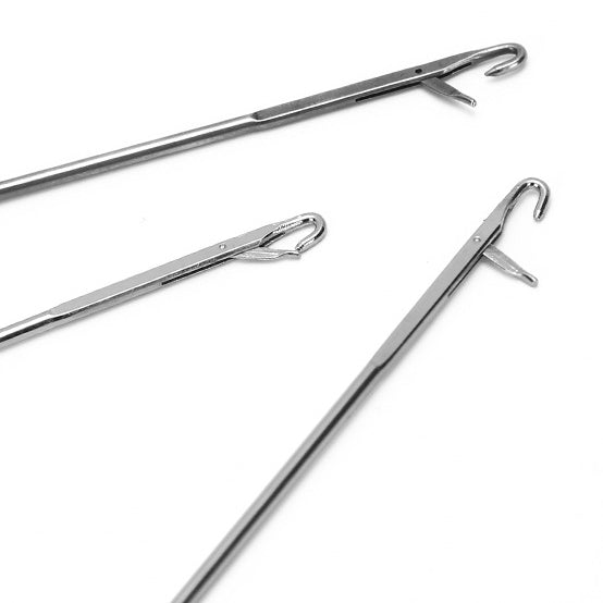 Sewing Loop Turner Metal Threading Tool Polished Silver 10pcs 2