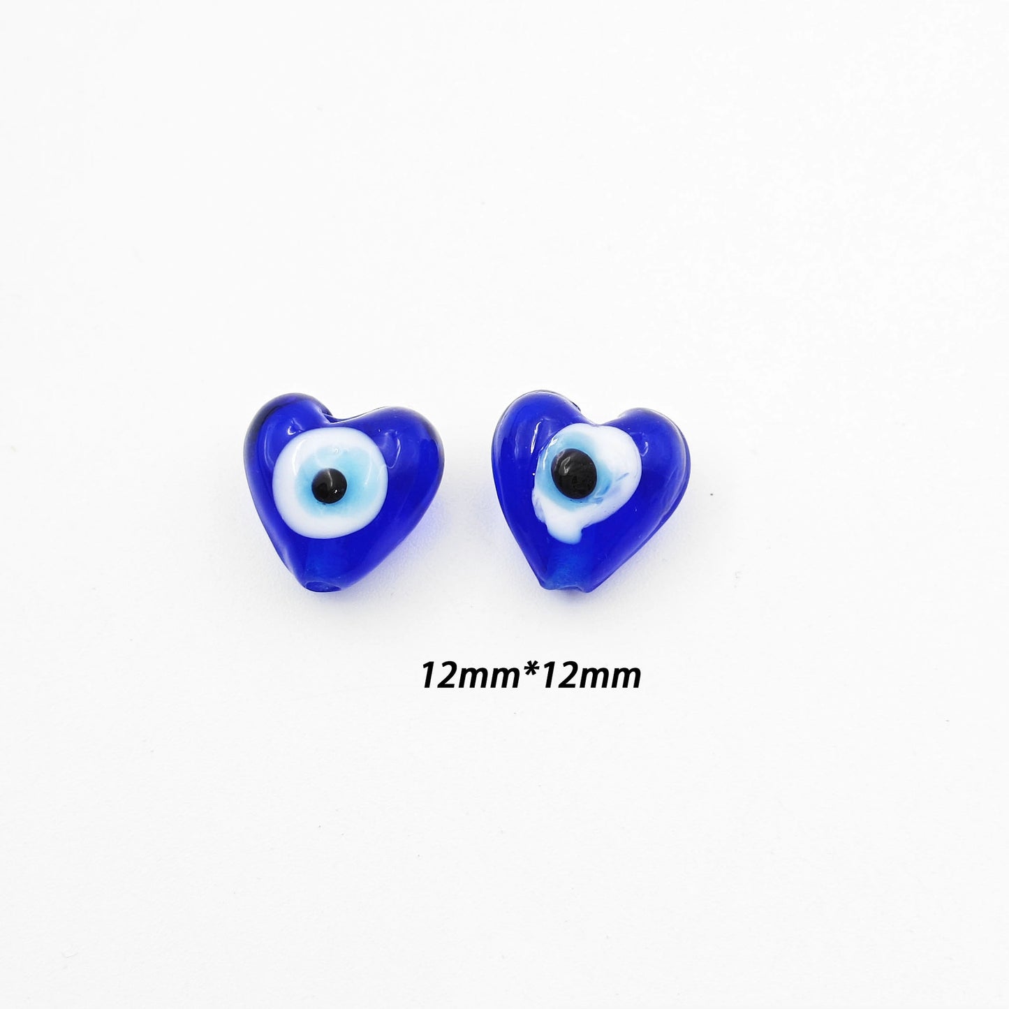 Lampwork Glass Beads Multi Shaped Evil Eye Handmade Blue Black 10pcs 8