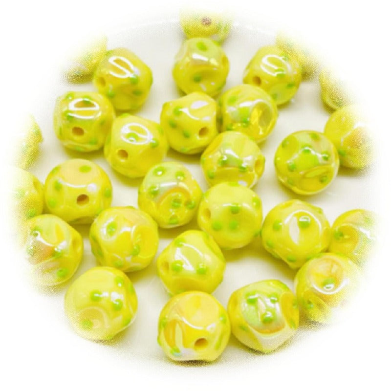 UV Finish Dot Acrylic Beads 16mm Pastel Colors 10pcs 3