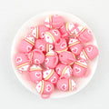  3D Pink Heart Ice Cream Silicone Focal Beads 20Pcs 2