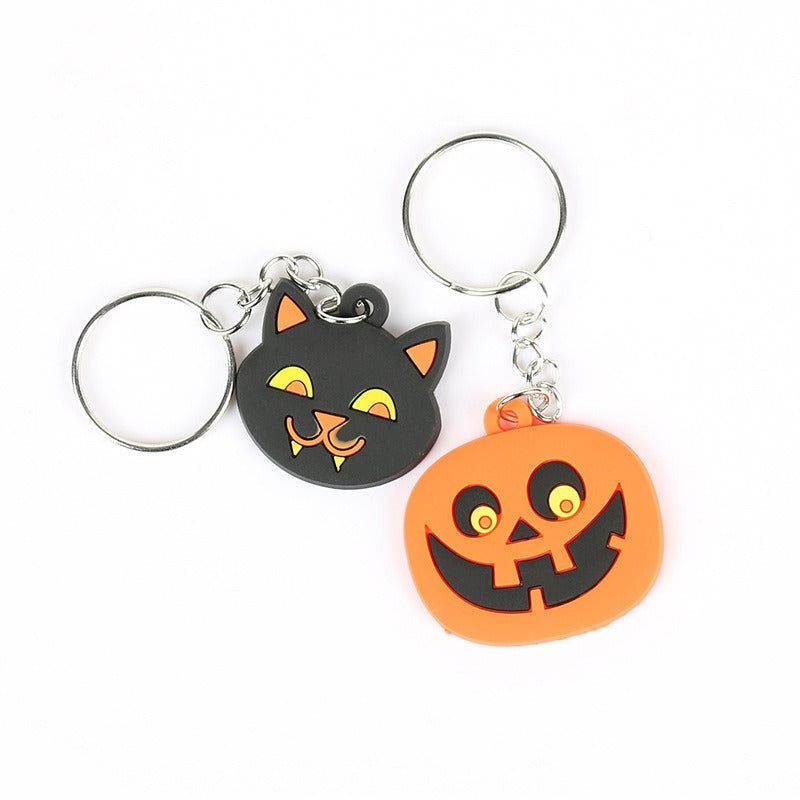 Silicone Halloween Pumpkin Ghost Bat Keychain PVC Vibrant Design 3