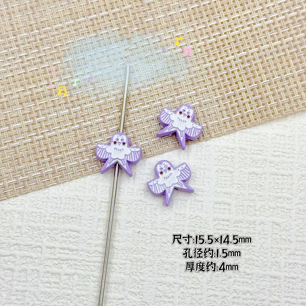 Baking Painted Poker Metal Beads 15mm Colorful Whimsical Design 10pcs 7