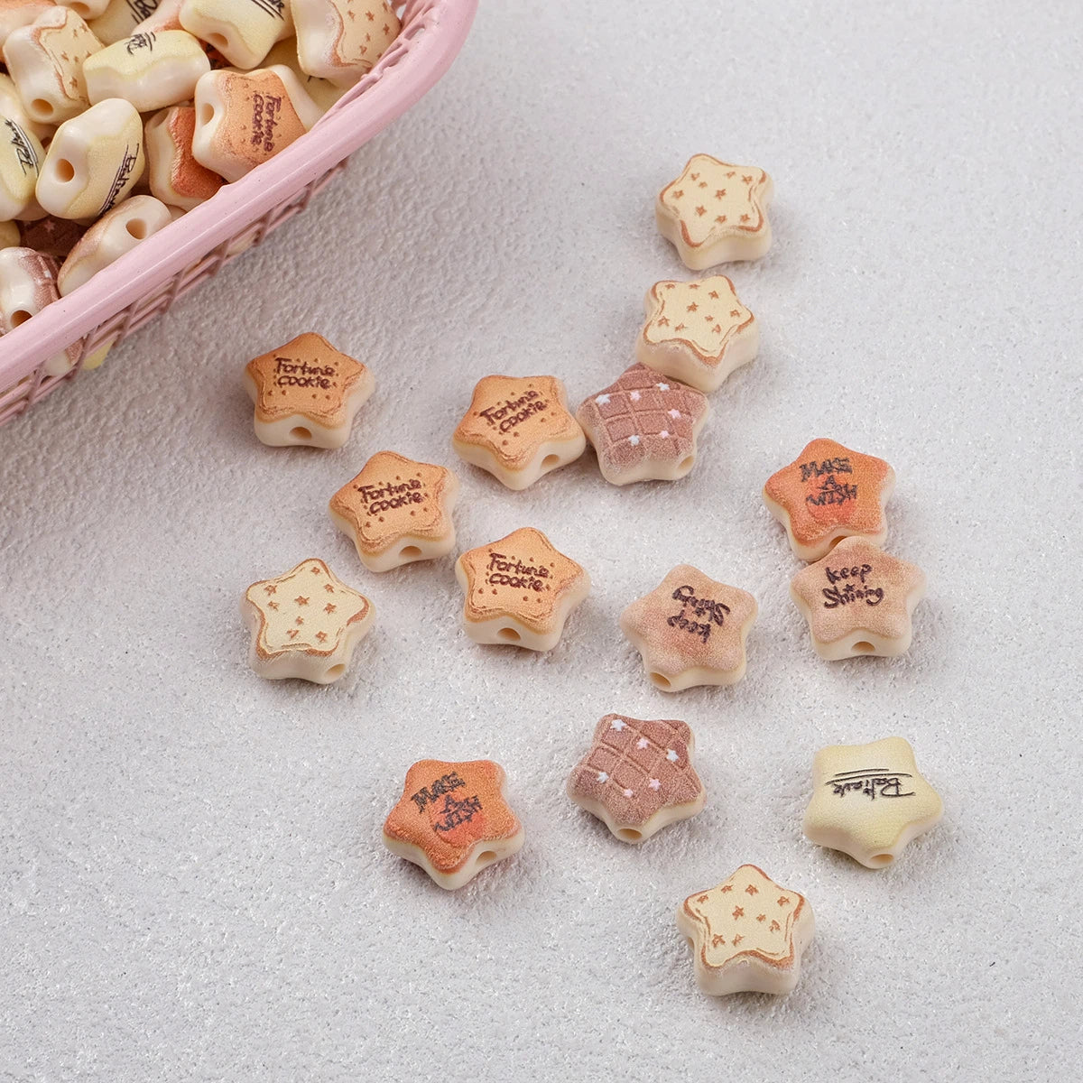 Cookie Star Acrylic Beads 14mm Assorted Colors 20pcs 2