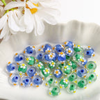 Dopamine-Themed Flower Glass Beads 14mm 10pcs 4