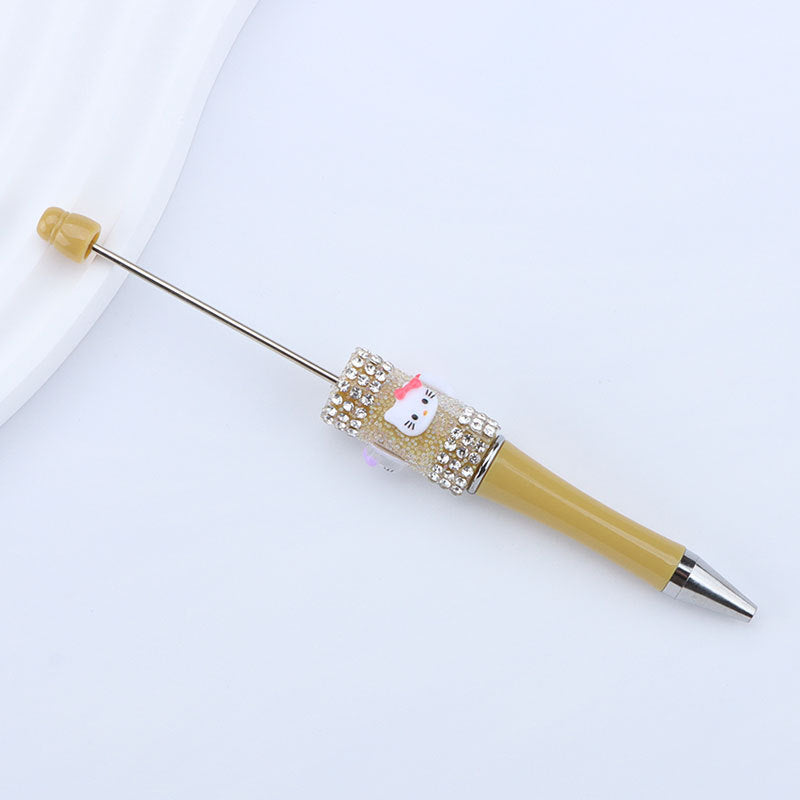 Beadable Pen with Kitty and Rhinestone  32