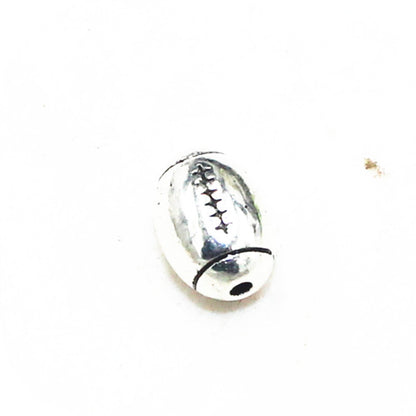 Rugby Metal Beads 11mm Antique Silver Tone Alloy 50pcs