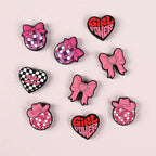 Silicone Focal Beads Pink Theme Heart Bow Disco Ball 20pcs 3