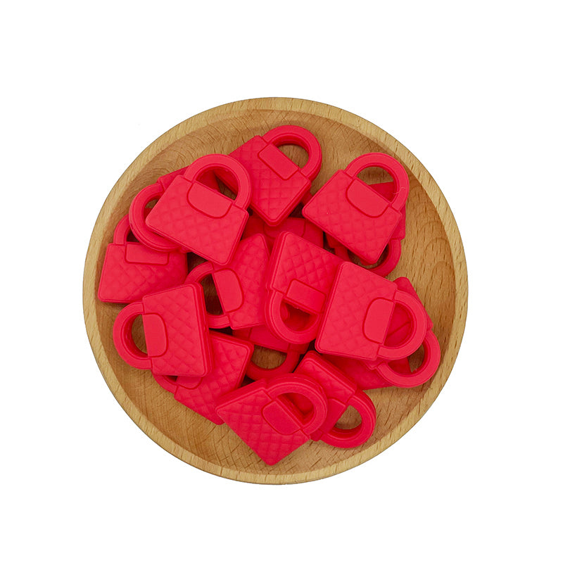 Red Handbags Silicone Focal Beads 20pcs 2
