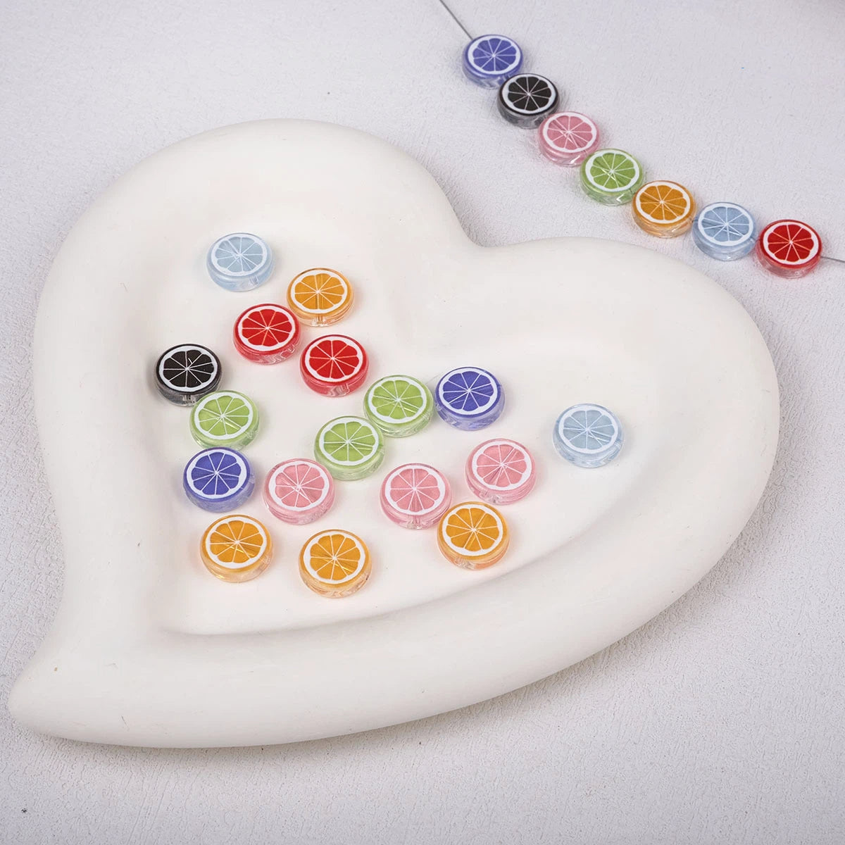 Colorful 14mm Round Acrylic Lemon Slice Beads 50pcs 2