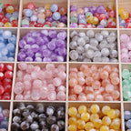 Color Changing Glitter Resin Beads 10/16mm Sparkle Mixed 10pcs 5