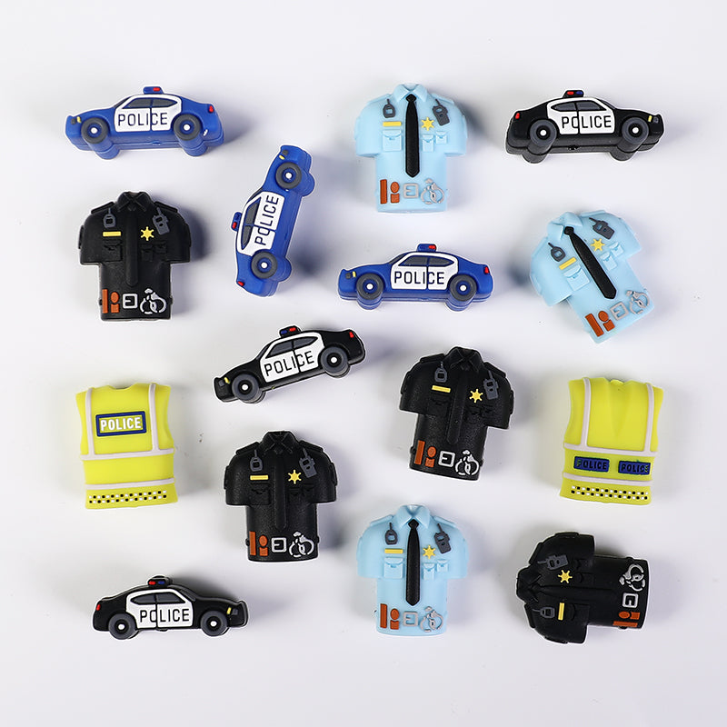 Silicone 3D Police Theme Focal Beads 20 pcs 4