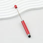 Beadable Stylus Pen Plastic Multi Color 3 in 1 Function - Bright red
