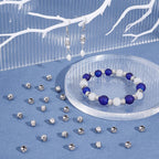 Stainless Steel Patterned Metal Beads 6mm Reticulate Twill Stripes 100pcs