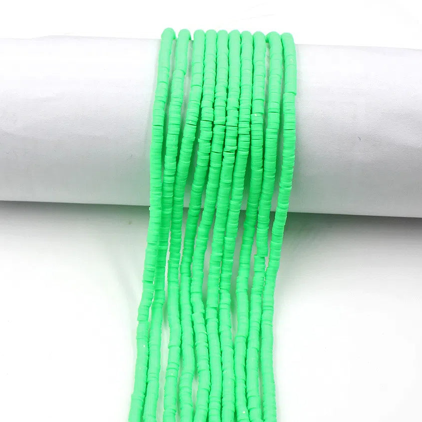 Flat Clay Beads 4mm Solid Color Polymer Disc 10strands 42