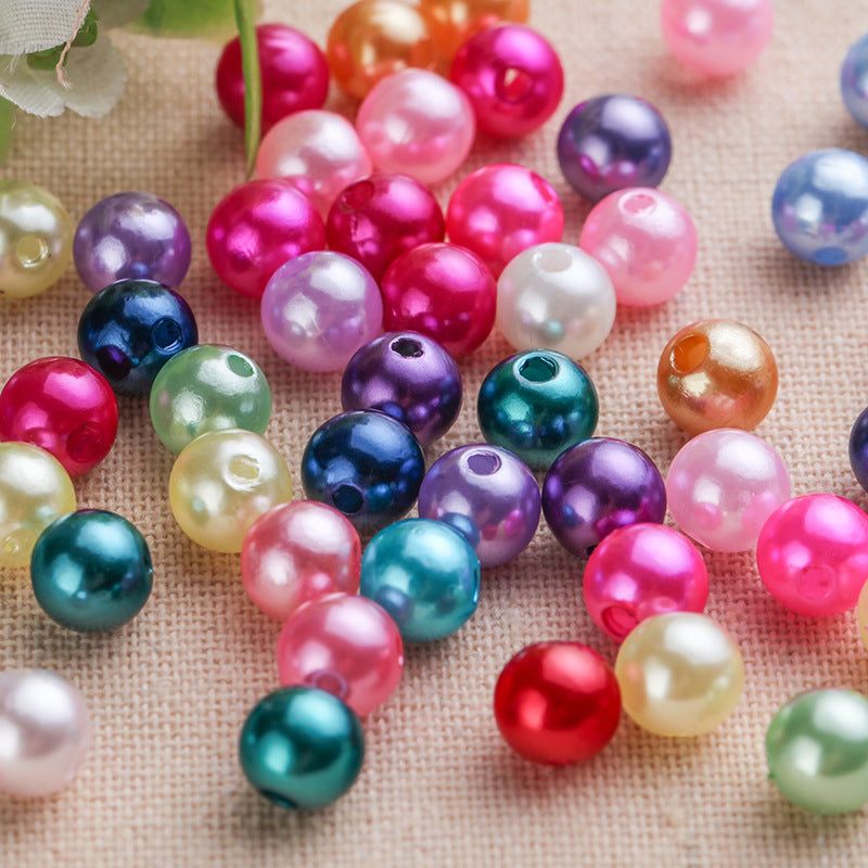 Round Faux Pearl ABS Plastic Beads Wholesale, Colorful Shiny Craft Colors, 6mm