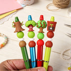Silicone 3D Green Tree and Potted Plant Focal Beads 20pcs 6