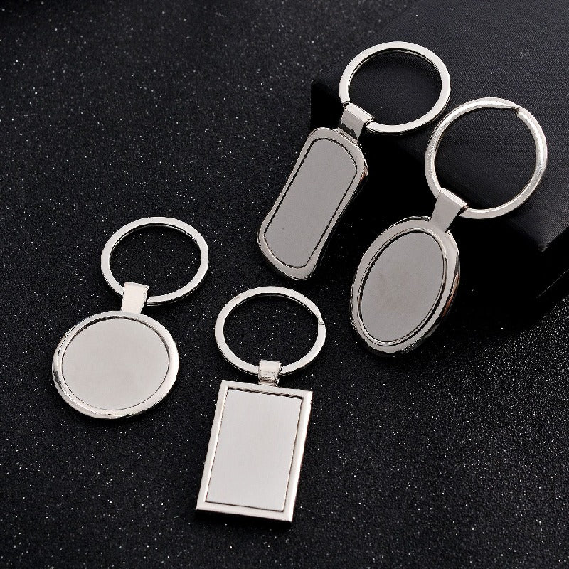 Creative Stainless Steel Blank Keychain Durable Zinc Alloy for Men