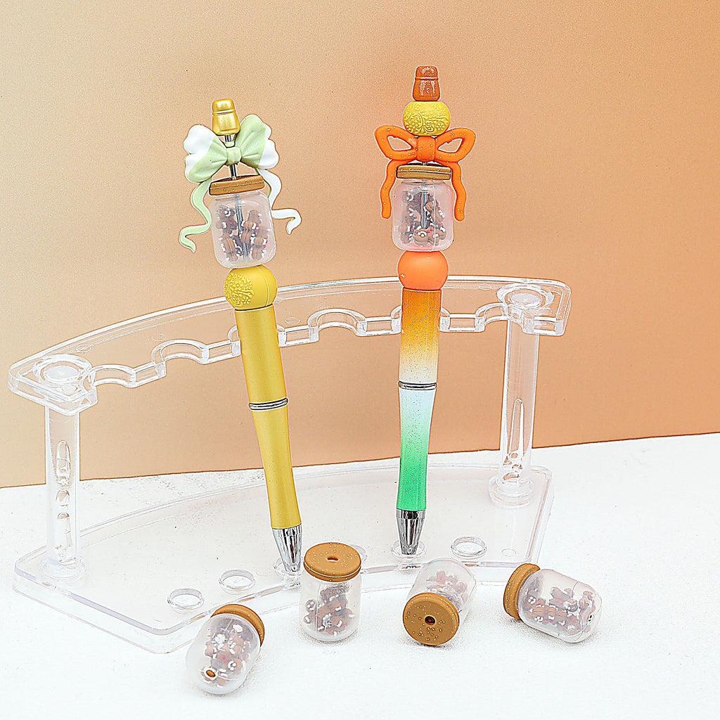 3D Christmas Glitter Bottle Silicone Focal Beads 20pcs