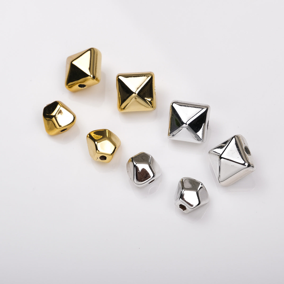 Irregular Square Acrylic Beads 10mm Imitation Metal 50pcs 2