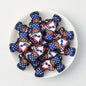 USA Flag Hat Silicone Focal Beads Independence Day 20 pcs