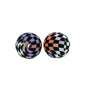 15mm Checkered Silicone Beads Classic Color Pattern 50pcs 12