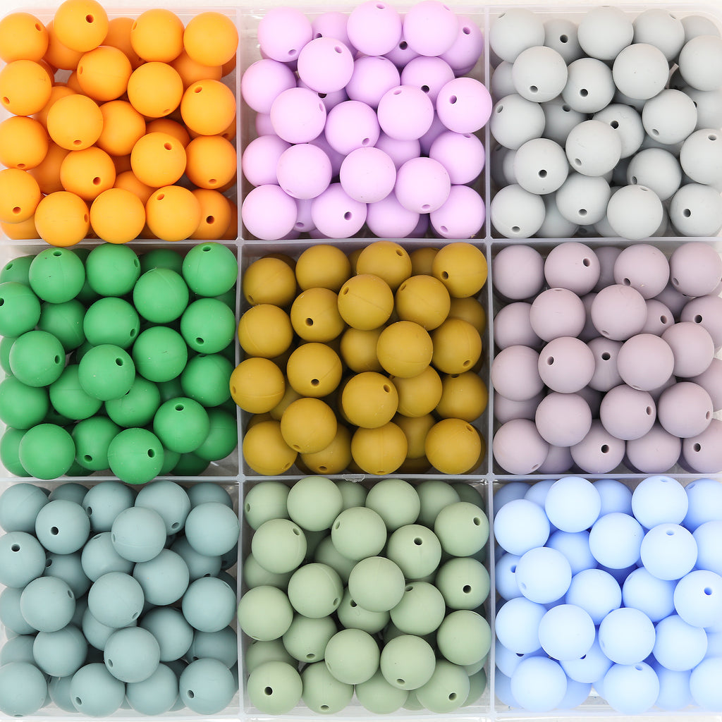50pcs 15mm Solid Color Round Silicone Beads-32 Colors（97-123）
