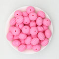 Solid Color Pumpkin Shaped Silicone Beads 20pcs - Pink