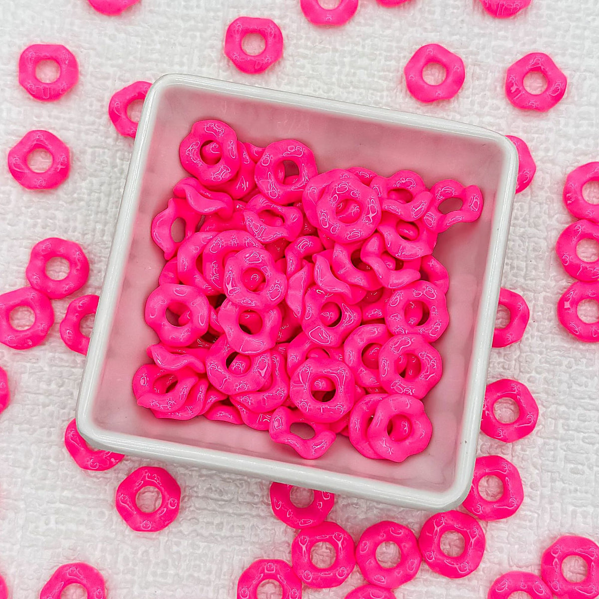 Acrylic Wavy Spacer Beads 12mm Baking Painted Colorful 50pcs - rose red