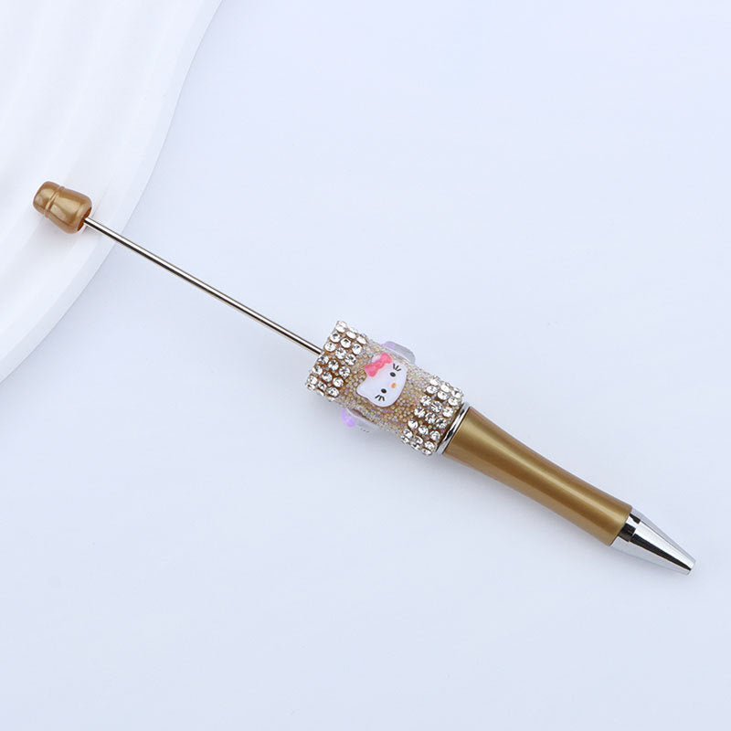 Beadable Pen with Kitty and Rhinestone  42