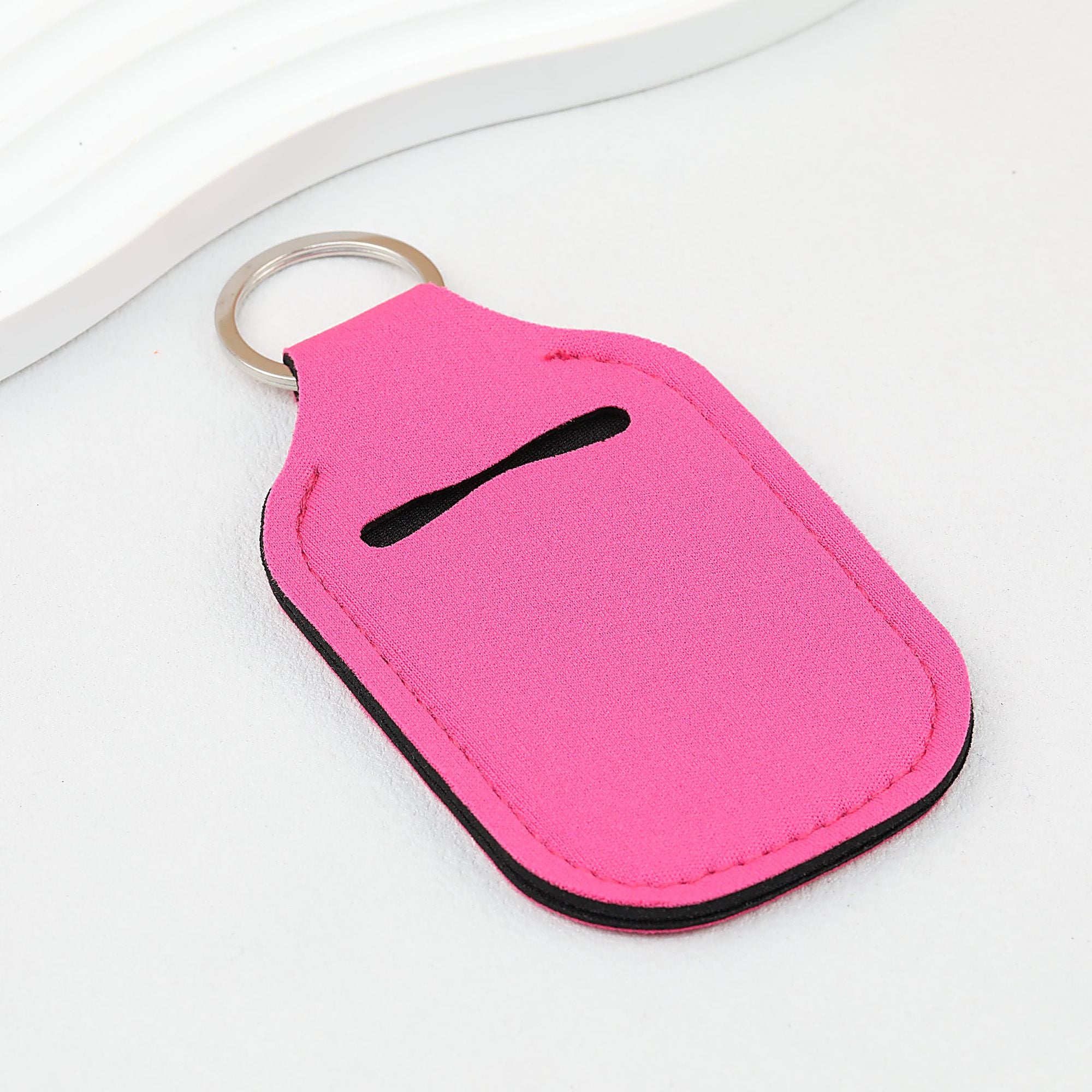 Neoprene Sanitizer Holder Keychain Durable Vibrant Colors Suitable for Sublimation - Rose red