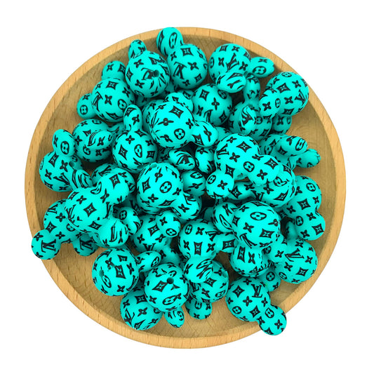 Silicone Focal Beads Mickey Head LV Pattern Printed 20pcs 2